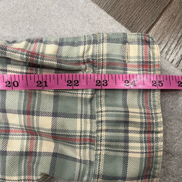 [M]Faherty Green and Cream Plaid Button Up Organic Cotton LS Shirt - Picture 6 of 6